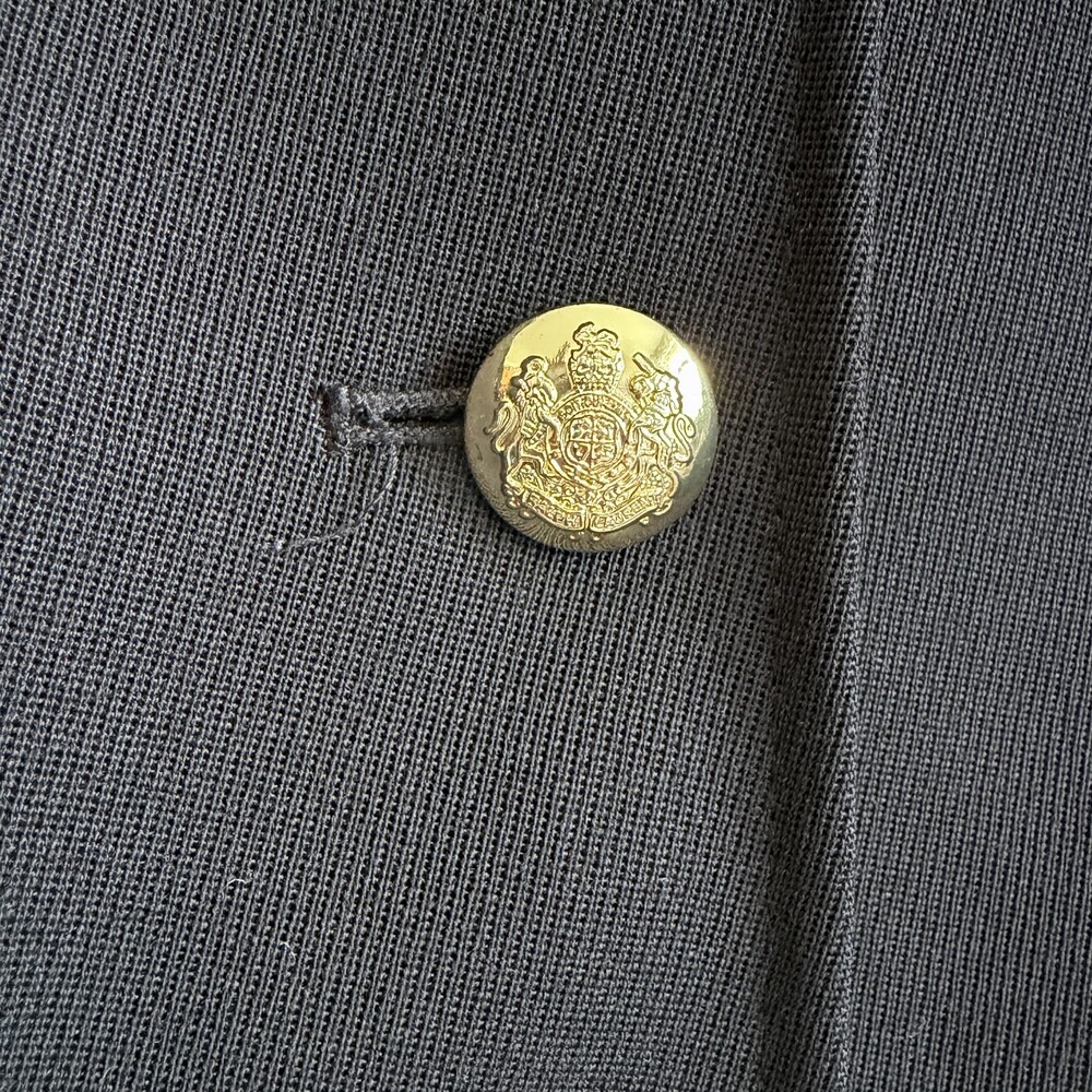 Lauren Ralph Lauren VTG Wool Crest Blazer Gold Button Preppy 90s Black Size 10 - Picture 5 of 16
